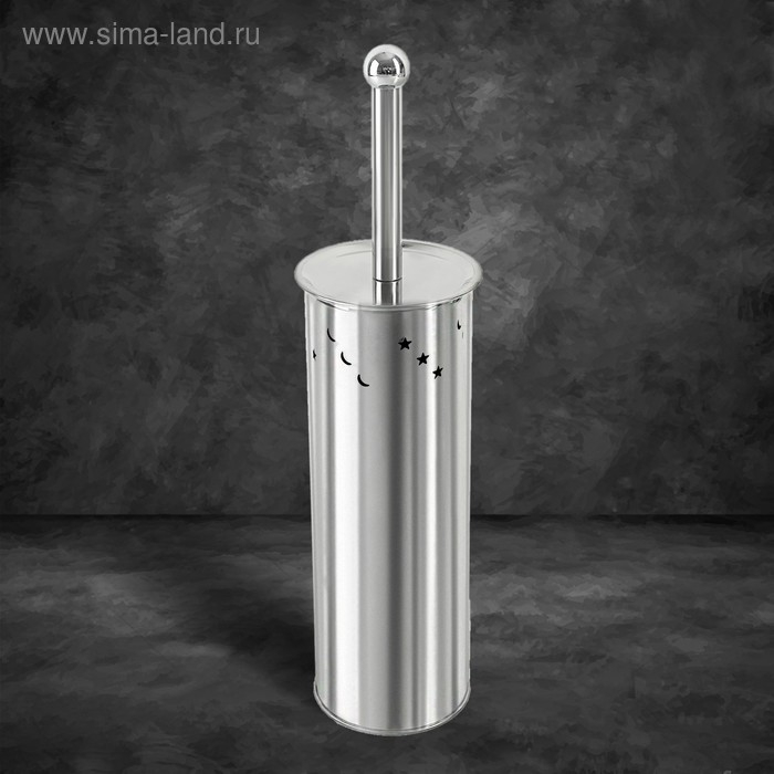 Ёршик для унитаза с подставкой &laquo;Звёзды&raquo;, 9&times;10&times;40 см, цвет хром