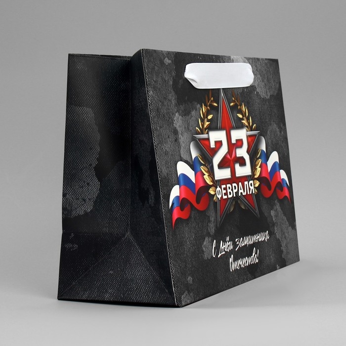Пакет подарочный ламинированный вертикальный, упаковка, &laquo;23 февраля&raquo;, MS 23 х 18 х 10 см