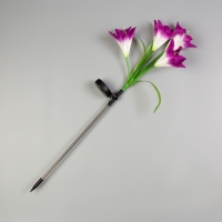 Садовый светильник на солнечной батарее &laquo;Лилия фиолетовая&raquo;, 80 см, 4 LED, свечение мульти (RGB)