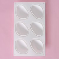 Форма для муссовых десертов и выпечки Доляна &laquo;Стоун&raquo;, силикон, 30&times;18&times;3 см, 6 ячеек (9,5&times;7 см), цвет белый