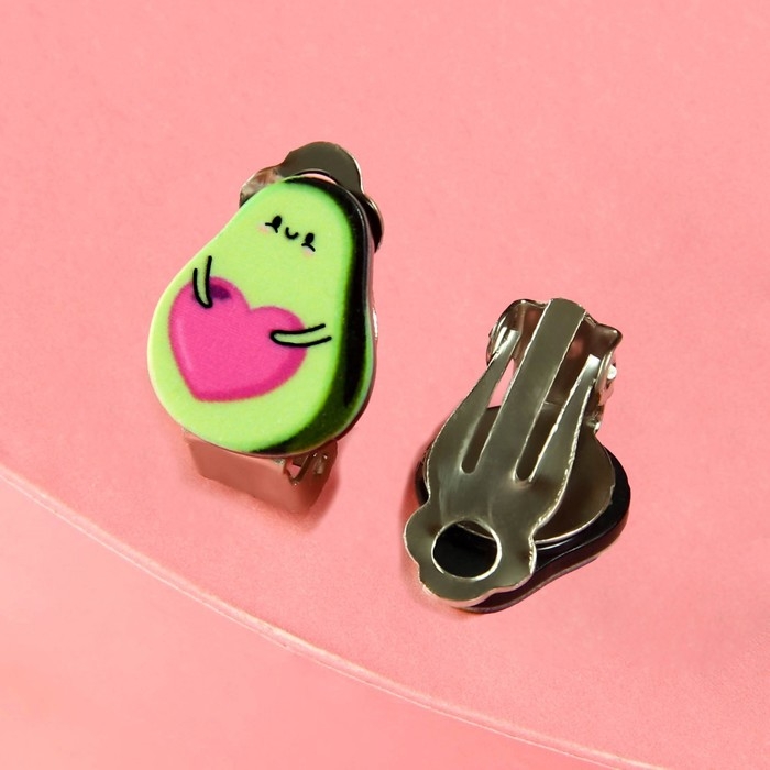 Клипсы &laquo;О, мой авокадо&raquo; детские серьги