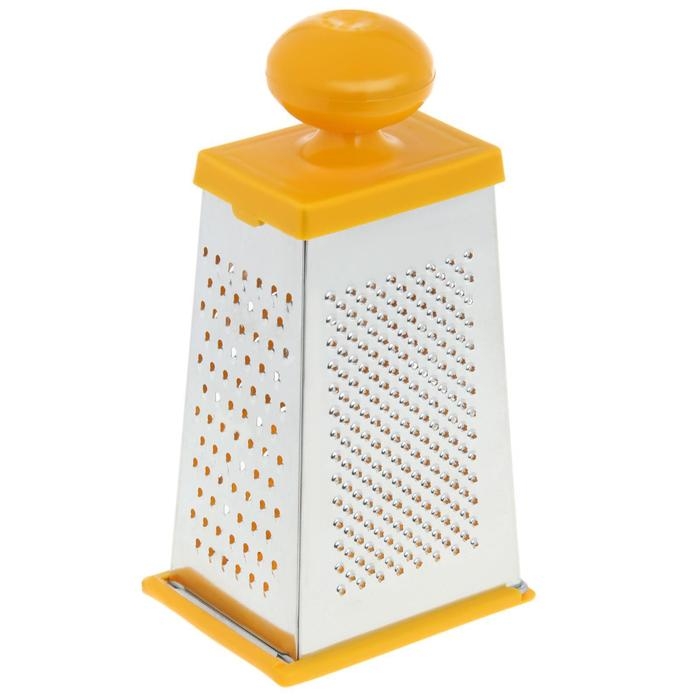 Тёрка &laquo;Комфорт&raquo;, 4 грани,с крышкой-дозатором и круглой ручкой, 11&times;8,5&times;23 см, цвет МИКС