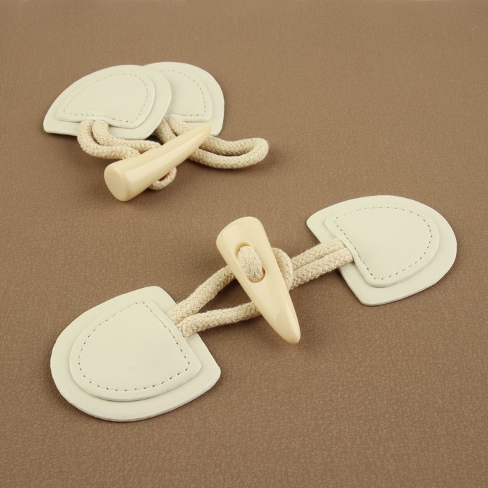 Застёжка-клевант 16 &times; 5 см, 2 шт, цвет молочный