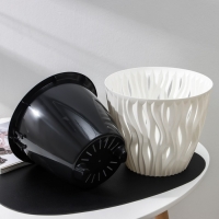 Кашпо для цветов со вставкой &laquo;Вдохновение&raquo;, 4,5 л, цвет чёрно-белый