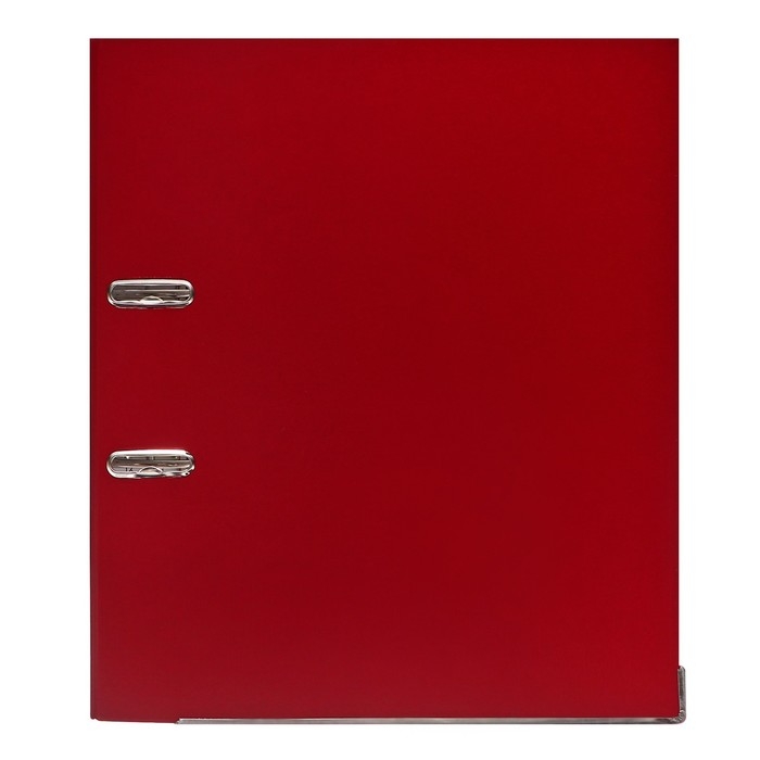 Папка-регистратор А4, 50 мм, Calligrata, ПВХ, тиснение "лен", металлическая окантовка, карман на корешок, собранная, бордовая, микс