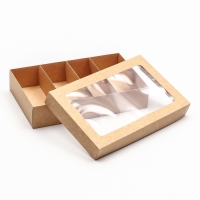 Коробка для макарун, с ложементом, крафт 26,5 х 16,5 х 5,5 см