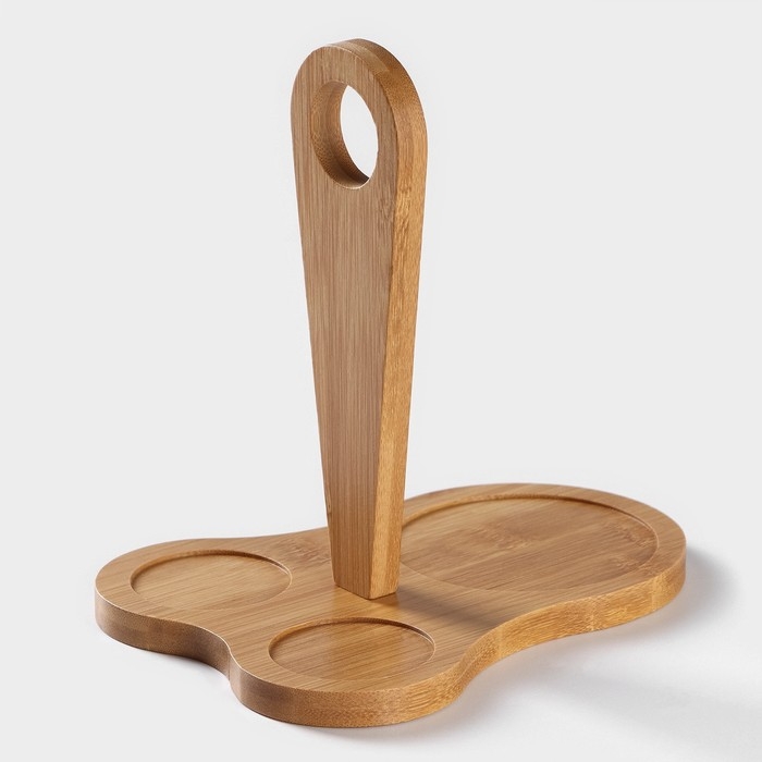 Набор керамический для специй на бамбуковой подставке BellaTenero &laquo;Герда&raquo;, 3 предмета: солонка 120 мл, перечница 120 мл, сахарница с ложкой 220 мл, цвет белый