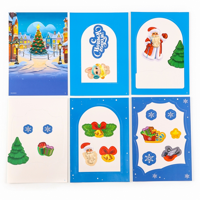 Объемная аппликация&lrm; на новый год &laquo;Дед Мороз и зайка&raquo;, новогодний набор для творчества
