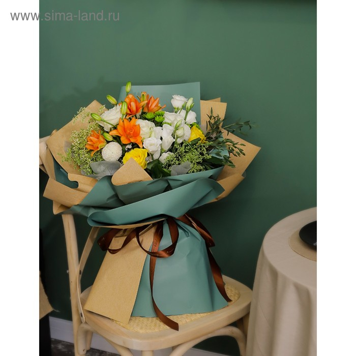 Бумага упаковочная крафт, двусторонняя, Розовый+Сиреневый, 0.72 х 10 м, 50 г/м&sup2;