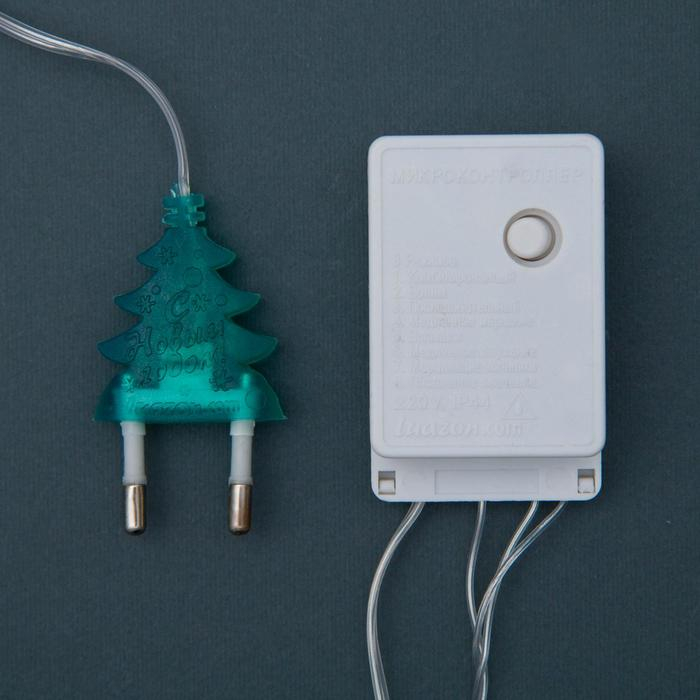 Гирлянда &laquo;Нить&raquo; 4 м с насадками &laquo;Шарик сетка&raquo;, IP20, прозрачная нить, 20 LED, свечение мульти, 8 режимов, 220 В