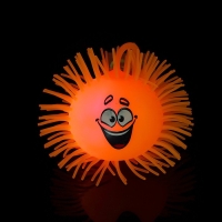 Мяч детский резиновый ёжка &laquo;Гарри&raquo;, резиновый, световой, цвета МИКС