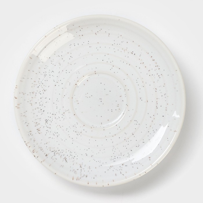 Чайная пара фарфоровая Magistro Urban, 2 предмета: чашка 200 мл, блюдце d=14,2 см, цвет белый в крапинку