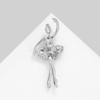 Брошь &laquo;Балерина&raquo; изящная, цвет сине-голубой в серебре