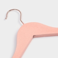 Плечики - вешалки для одежды LaDо́m Rose Gold, 44,5&times;1,2&times;23 см, 2 шт, с перекладиной, покрытие вельвет, широкие плечики, цвет розовый