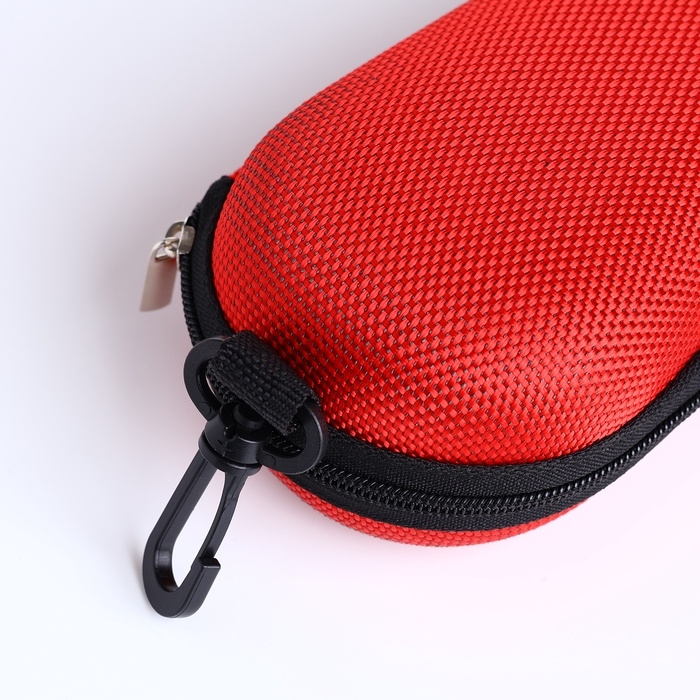 Футляр для очков на молнии, длина 16 см, цвет красный