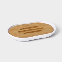 Набор аксессуаров для ванной комнаты SAVANNA &laquo;Вуди&raquo;, 6 предметов (мыльница, дозатор, 2 стакана, ёршик, ведро), цвет белый