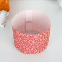 Форма бумажная для кекса, маффинов и кулича &laquo;Флора красная&raquo;, 124&times;90 мм