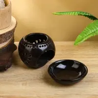 Аромалампа "Магнолия" керамика, цв. тёмно-коричневый, 10х10х9 см