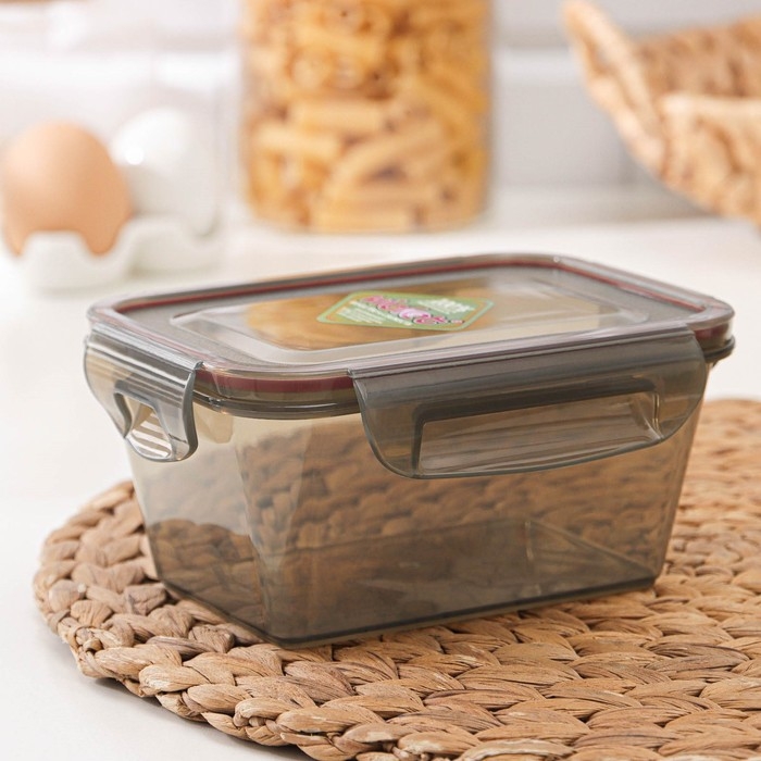 Контейнер герметичный прямоугольный Виолет, 800 мл, цвет дымчатый