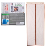 Сетка антимоскитная для дверей, 100 &times; 210 см, на магнитах, цвет коричневый