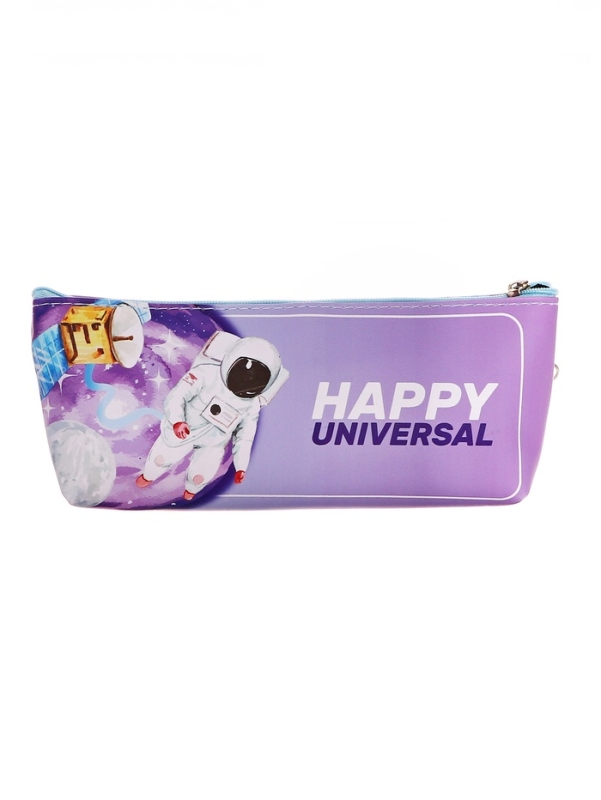 Пенал школьный на молнии  Космонавт, с подвеской