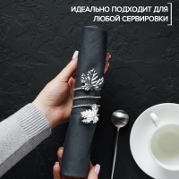 Кольцо для салфетки &laquo;Лист&raquo;, 10&times;4,5 см, цвет серебряный