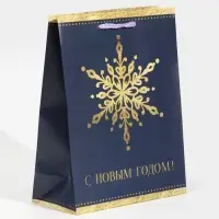 Пакет подарочный новогодний ламинированный &laquo;Снежинка&raquo;, MS 18 х 23 х 8 см