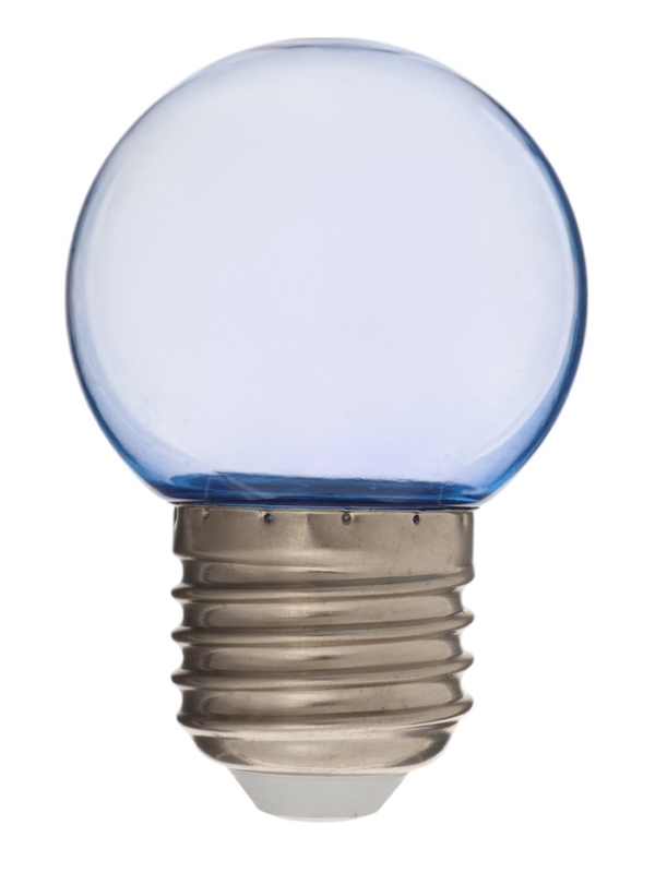 Лампа светодиодная, G45, Е27, 1.5 Вт, для белт-лайта, прозрачная, синяя, набор 10 шт