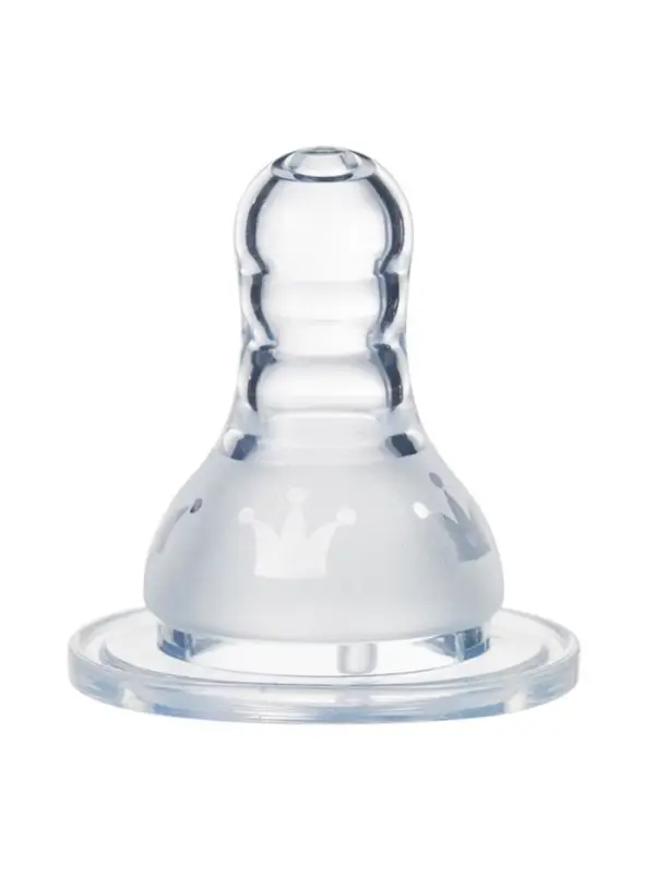 Соска на бутылочку, антиколиковая, M&B &laquo;Корона&raquo;, от 6мес., классическое горло, быстрый поток, фасовка по 20 шт.