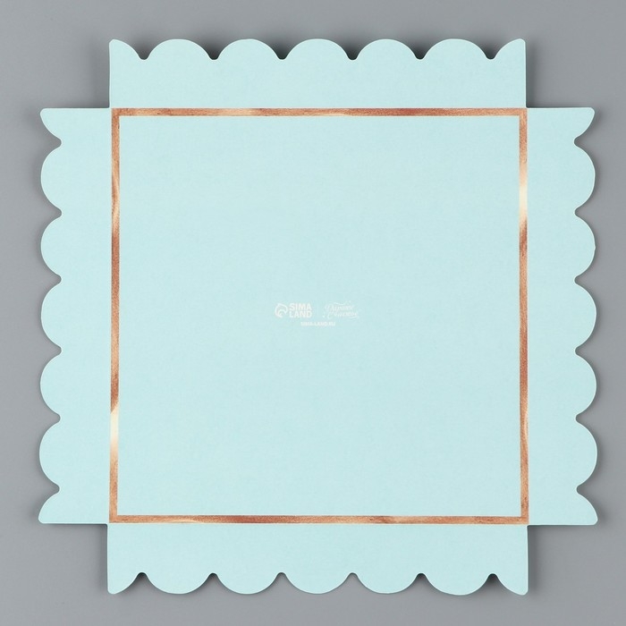 Коробка кондитерская, сундук, упаковка, &laquo;Бирюза&raquo;, 16 х 16 х 18 см