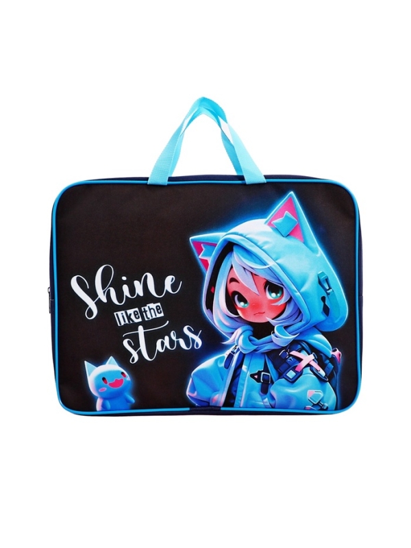 Папка с ручками текстильная А4, 360&times;245&times;70 мм, Calligrata TOP &laquo;Сияй&raquo;