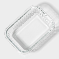 Контейнер для еды из жаропрочного стекла Доляна &laquo;Данте&raquo;, прямоугольный, 370 мл, 14,5&times;10,5&times;5,5 см