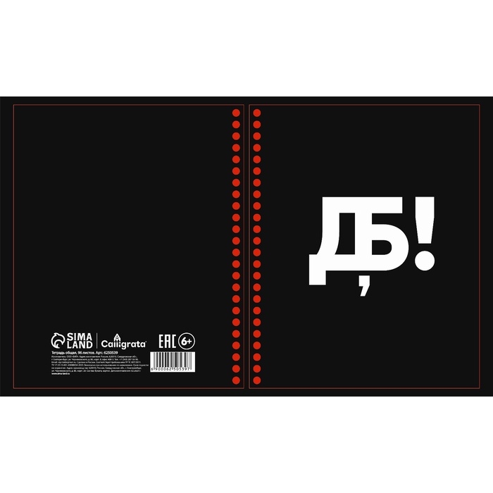 Тетрадь 96 листов в клетку, на гребне &laquo;Русские иероглифы&raquo;, белые листы, МИКС