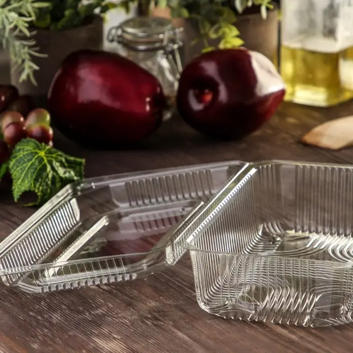 Контейнер одноразовый с неразъёмной крышкой ПР-К-7 А, пластик, 250 мл, 21.5&times;13.5&times;7.2 см, прозрачный