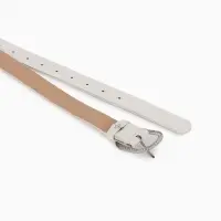 Ремень жен 05-01-02-01, Июнь2511, 2,9*0,3*110 см, винт, пряж металл, 1 прокол, белый