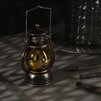 Светодиодная фигура &laquo;Фонарь со снеговиком&raquo; 8 &times; 12 &times; 6 см, пластик, батарейки AG13х3 (в комплекте), свечение тёплое белое