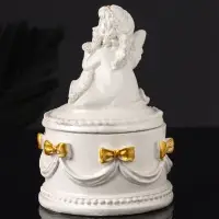 Шкатулка с бантами "Ангел " 12х9 см, перламутр
