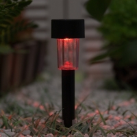 Набор садовых светильников на солнечной батарее &laquo;Цилиндр&raquo;, 4.5 &times; 30 &times; 4.5 см, 1 LED, свечение мульти (RGB), 10 шт.