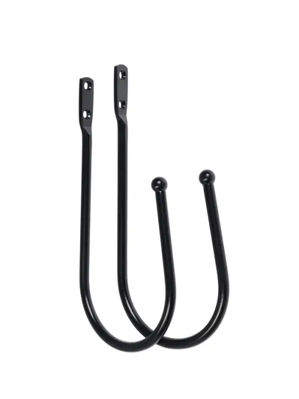Крючок для штор ТУНДРА KS011, однорожковый, цвет черный, 2 шт