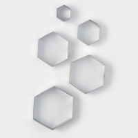 Формы печенья Доляна &laquo;Шестиугольник&raquo;, набор 5 шт., 9.6&times;8.3&times;2.5 см, нержавеющая сталь, серебристые