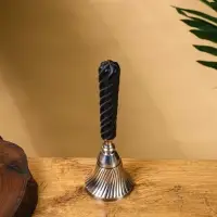 Колокольчик с чёрной ручкой, 18 см, латунь