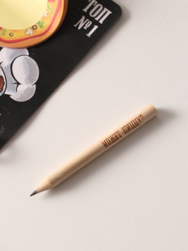 Магнит с блоком для записей и карандашом "Может пиццу?" 7х13 см