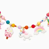 Набор детских украшений "Выбражулька" единорог, сладости, 3 предмета: клипсы, кольцо, бусы   1093720