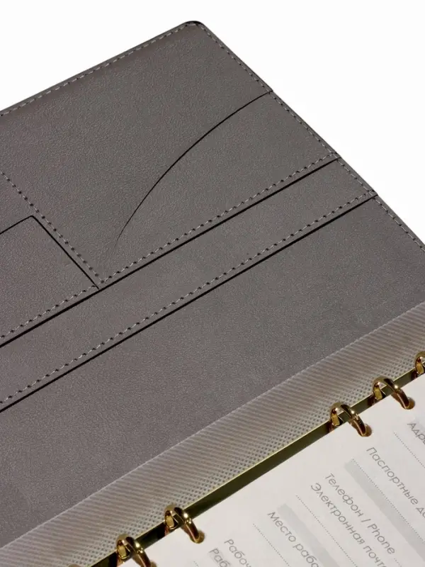 Органайзер на кольцах, А5, с хлястиком, 80л, линия, к/зам, Черный