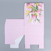 Коробка подарочная сборная, упаковка, &laquo;8 марта&raquo;, 15 х 15 х 7 см