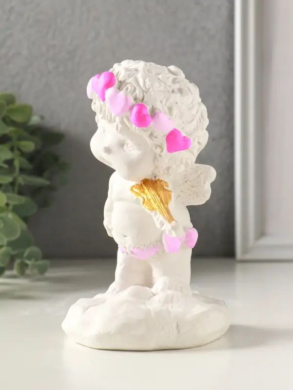 Фигурка гипс &laquo;Ангел со скрипкой&raquo;, 14&times;9&times;9 см, белый с росписью