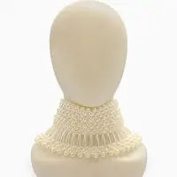 Колье-чокер жемчуг "Богема", цвет белый d=8/10/12