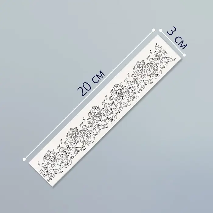Переводная тату на тело чёрная &laquo;Браслет. Огонь&raquo;, 20&times;3 см