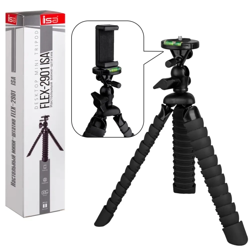 *Мини-штатив FLEX-2901 Black ISA