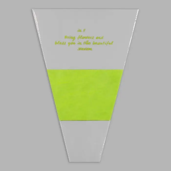 Пакет конус для цветов, с нетканым материалом, 26+7&times;37 см, салатовый